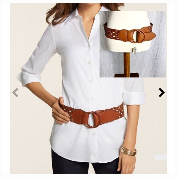 Chicos NWT "Bernadette" Braided Leather Belt Size Small - Picture 1 of 9